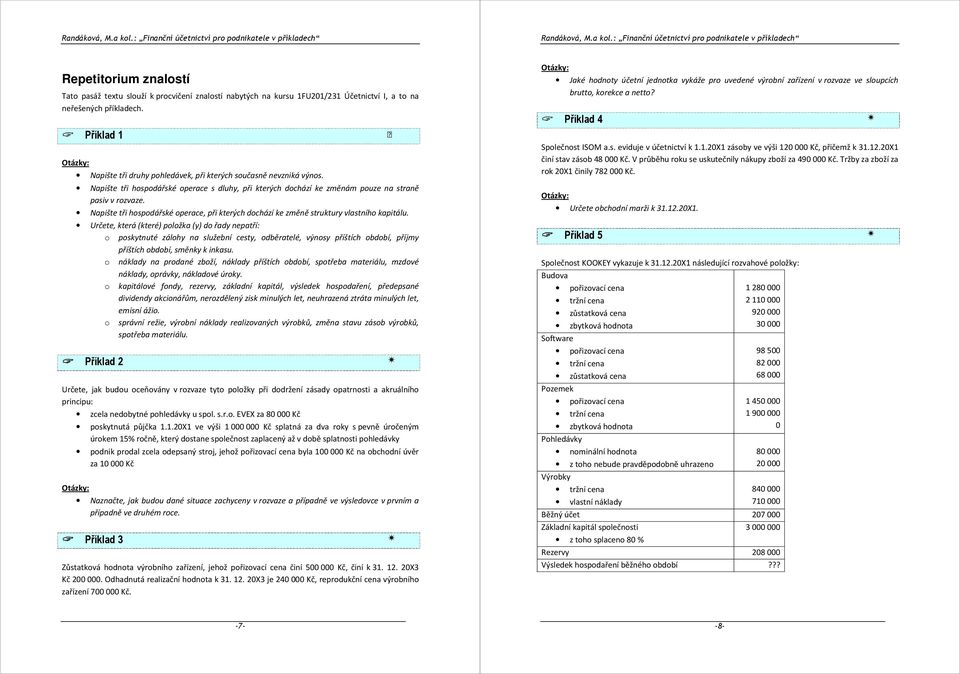 Napište tři hospodářské operace, při kterých dochází ke změně struktury vlastního kapitálu.