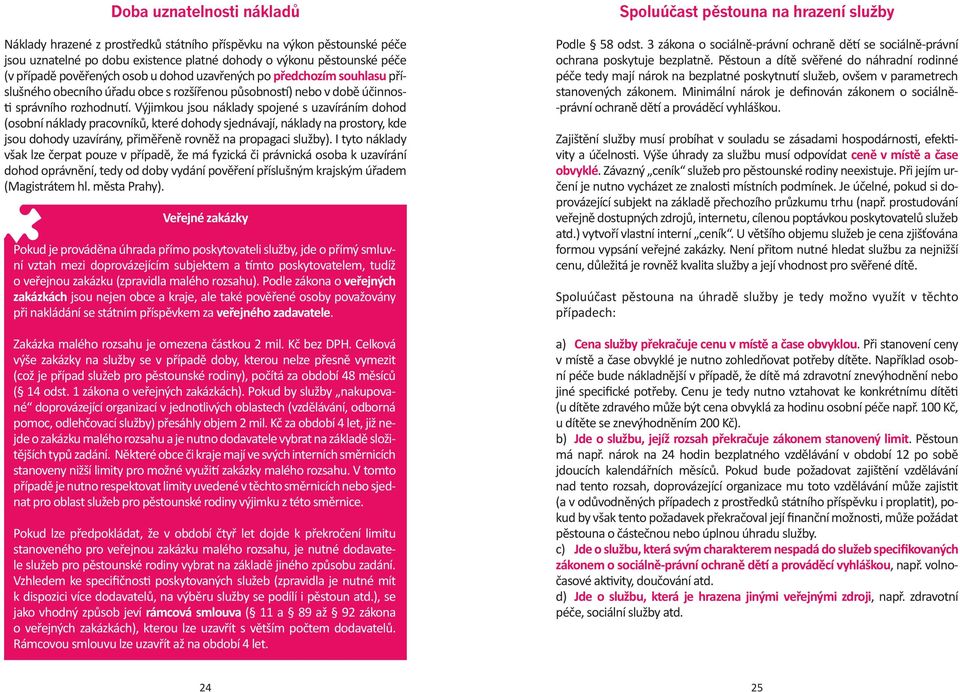 Výjimkou jsou náklady spojené s uzavíráním dohod (osobní náklady pracovníků, které dohody sjednávají, náklady na prostory, kde jsou dohody uzavírány, přiměřeně rovněž na propagaci služby).