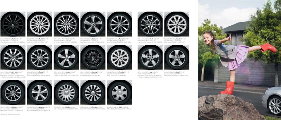 071 498C 8Z8) Kolo z lehké slitiny Alaris 7,5J x 18" pro pneumatiky 225/40 R18, ve stříbrné barvě (5E0 071 498D 8Z8) Kolo z lehké slitiny Hawk 7,0J x 17" pro pneumatiky 225/45 R17, v černo-stříbrné