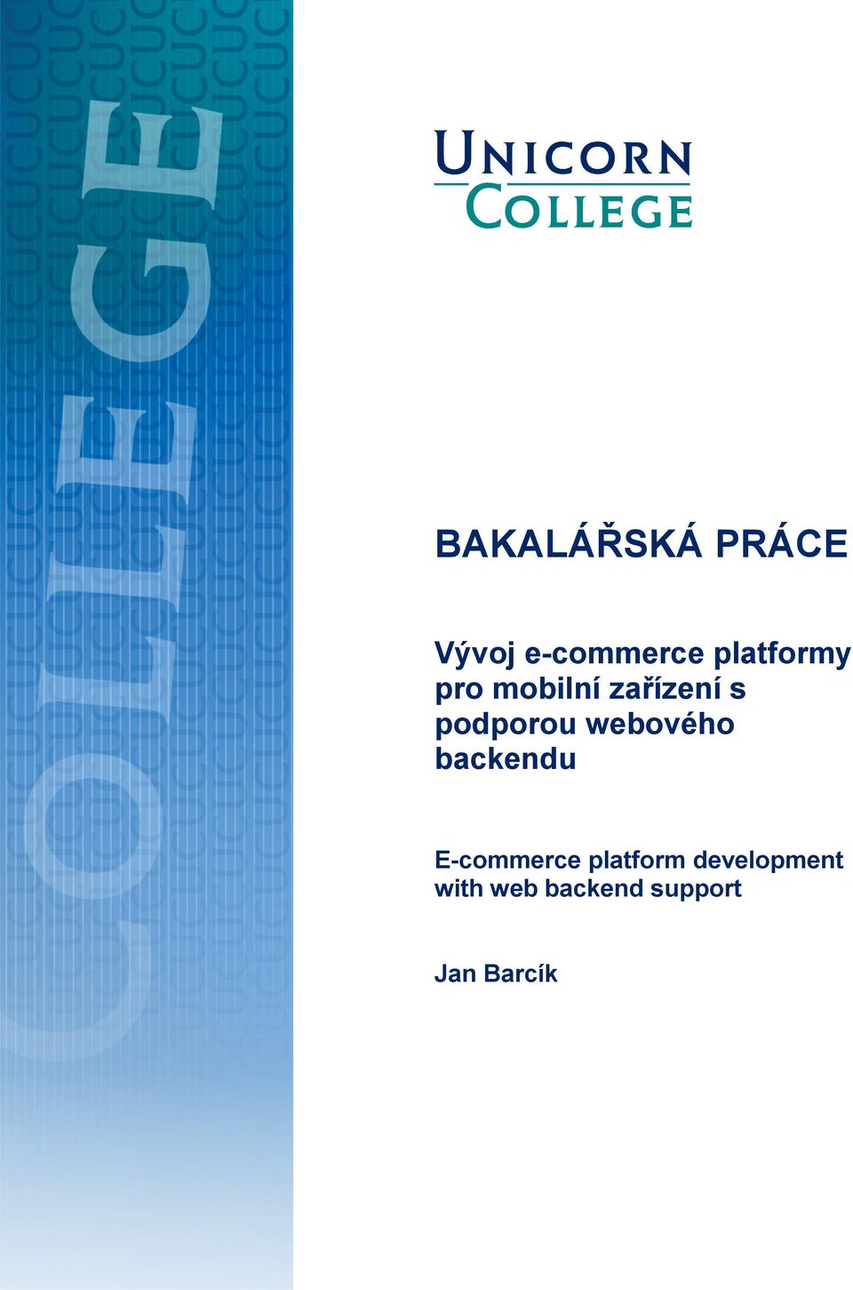 podporou webového backendu E-commerce