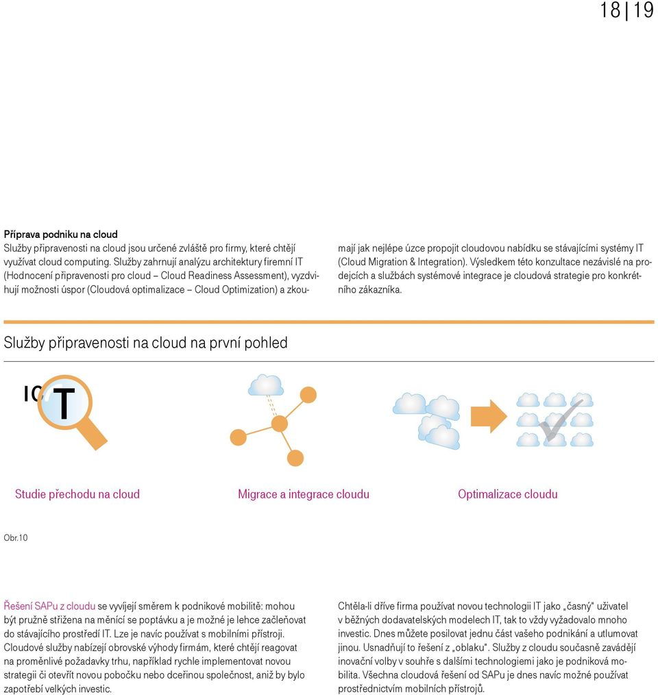 nejlépe úzce propojit cloudovou nabídku se stávajícími systémy IT (Cloud Migration & Integration).