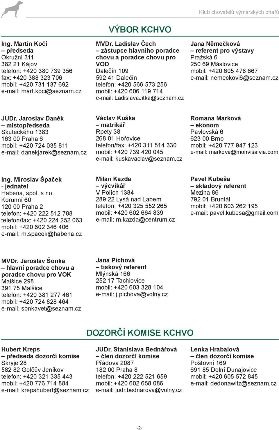 Dalečín 109 mobil: +420 605 478 667 fax: +420 388 323 706 592 41 Dalečín e-mail: nemeckovi6@seznam.cz mobil: +420 731 137 692 telefon: +420 566 573 256 e-mail: mart.koci@seznam.