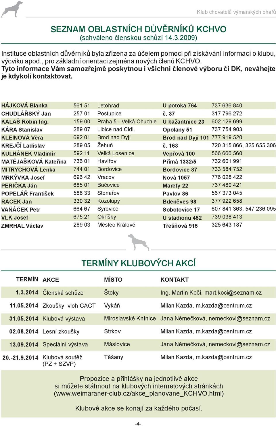 Tyto informace Vám samozřejmě poskytnou i všichni členové výboru či DK, neváhejte je kdykoli kontaktovat. HÁJKOVÁ Blanka CHUDLÁŘSKÝ Jan KALAŠ Robin Ing.