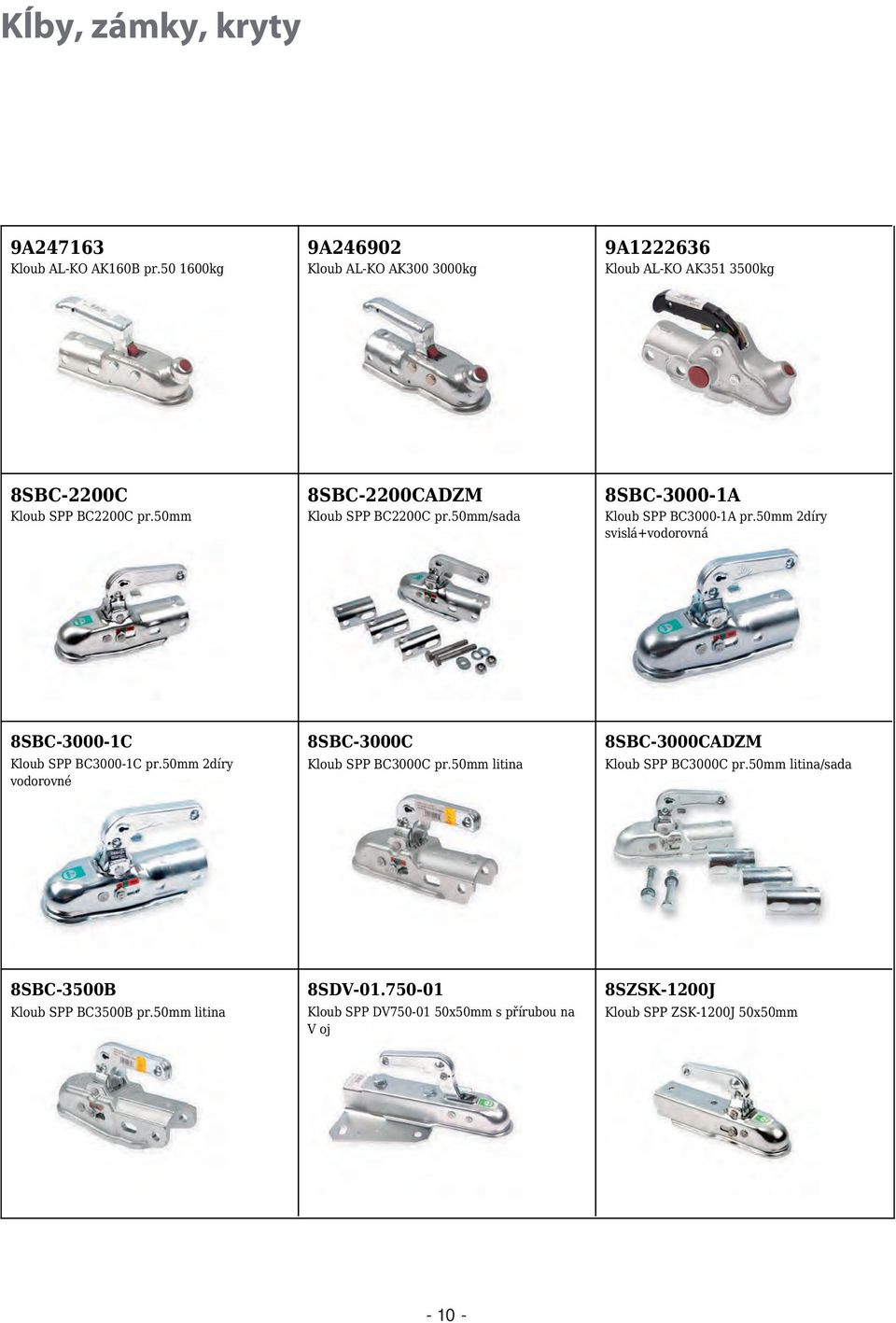 50mm 8SBC-2200CADZM Kloub SPP BC2200C pr.50mm/sada 8SBC-3000-1A Kloub SPP BC3000-1A pr.