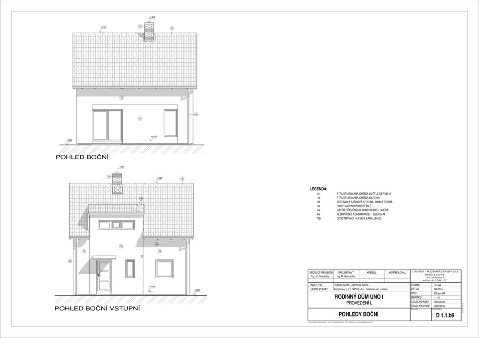 StabiCor-M ODVĚTRÁVACÍ HLAVICE KANALIZACE 4a Štětkova 01/5 tel/fax :41 588 177 POHLED BOČNÍ VSTUPNÍ -0,50 POHLEDY BOČNÍ x A4