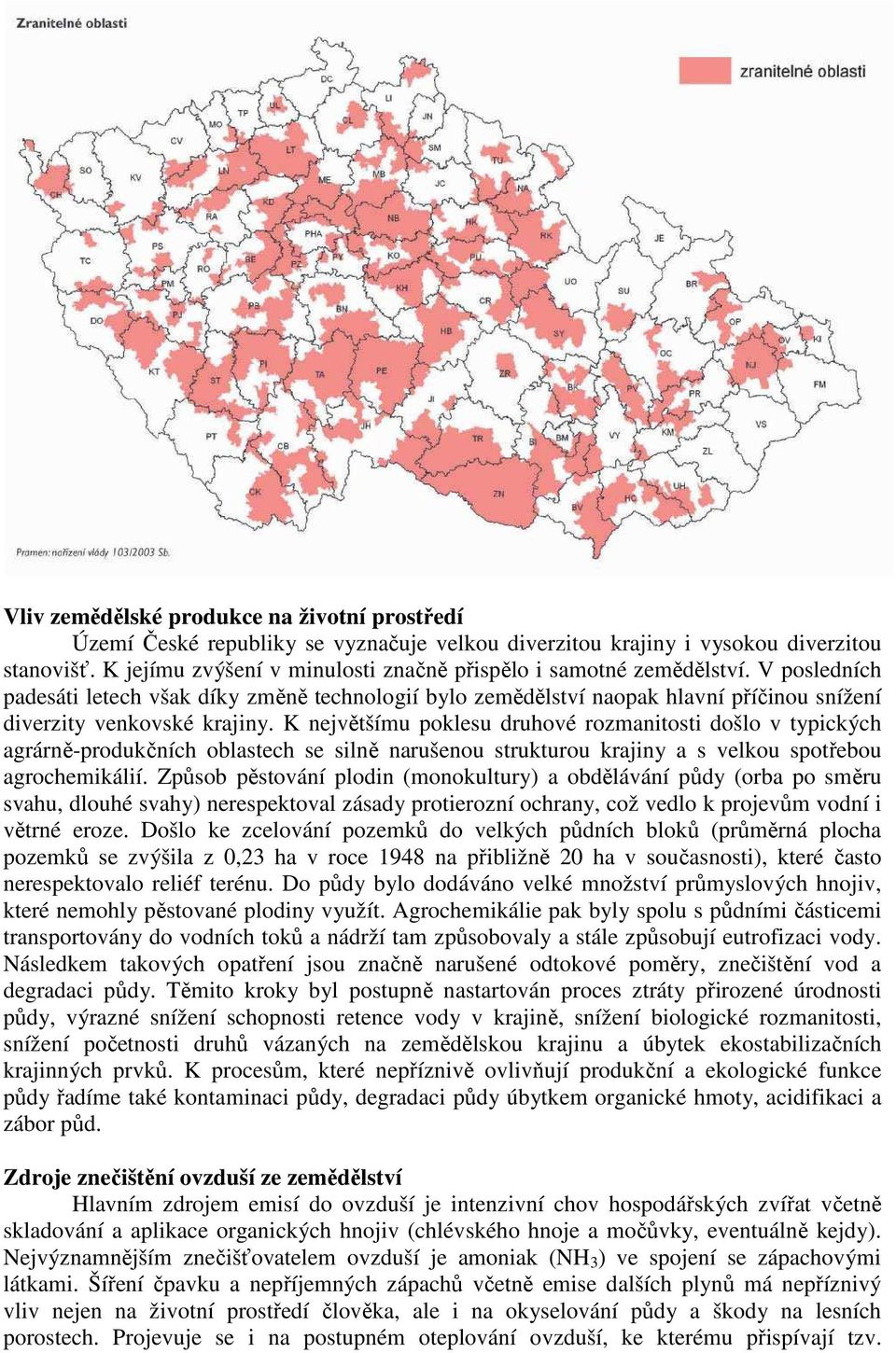 V posledních padesáti letech však díky změně technologií bylo zemědělství naopak hlavní příčinou snížení diverzity venkovské krajiny.