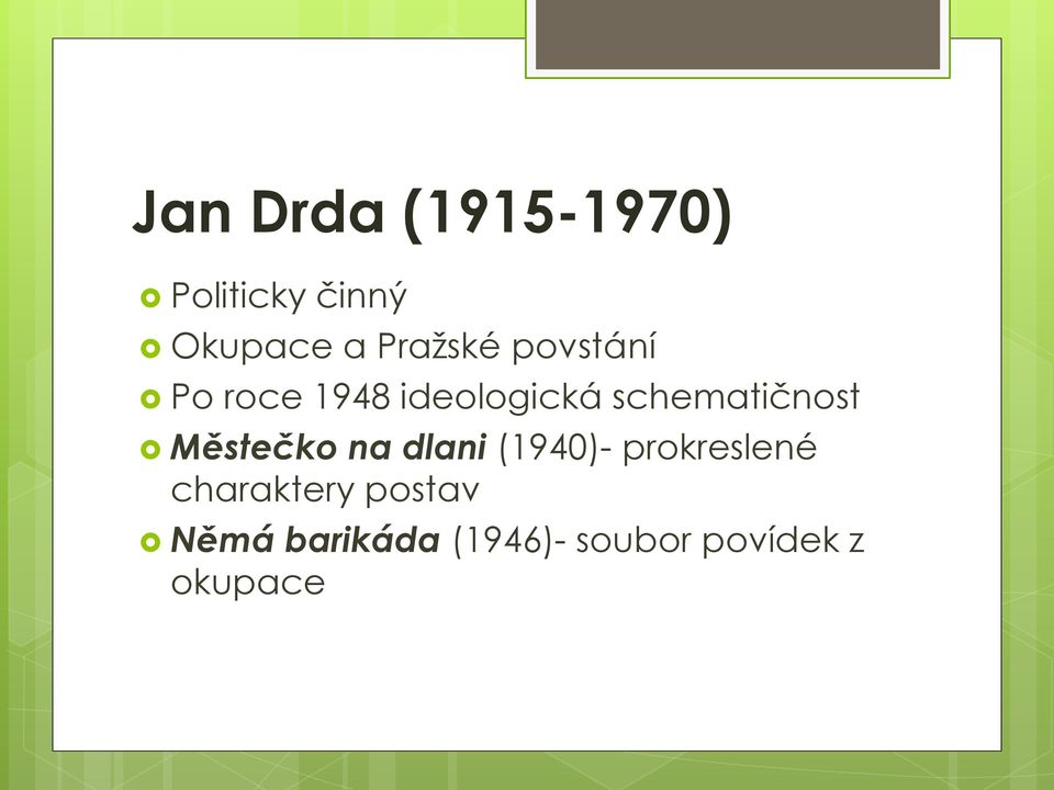 schematičnost Městečko na dlani (1940)- prokreslené