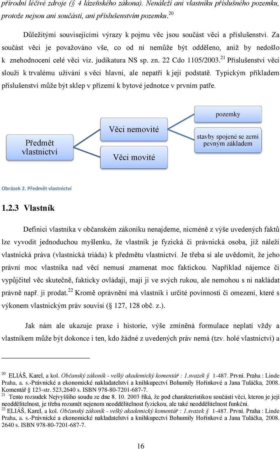 judikatura NS sp. zn. 22 Cdo 1105/2003. 21 Příslušenství věci slouţí k trvalému uţívání s věcí hlavní, ale nepatří k její podstatě.