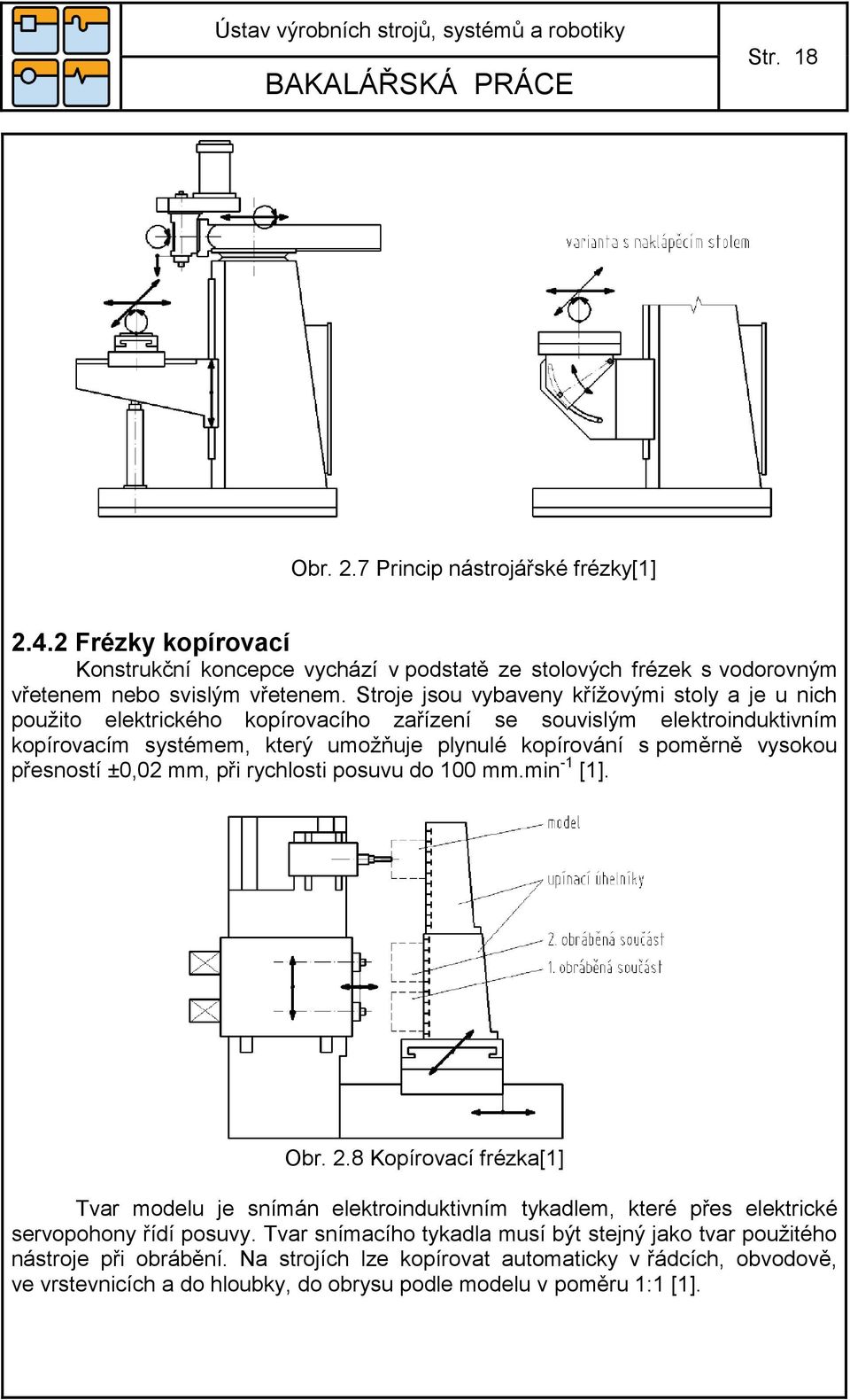 vysokou přesností ±0,0 mm, při rychlosti posuvu do 100 mm.min -1 [1]. Obr.