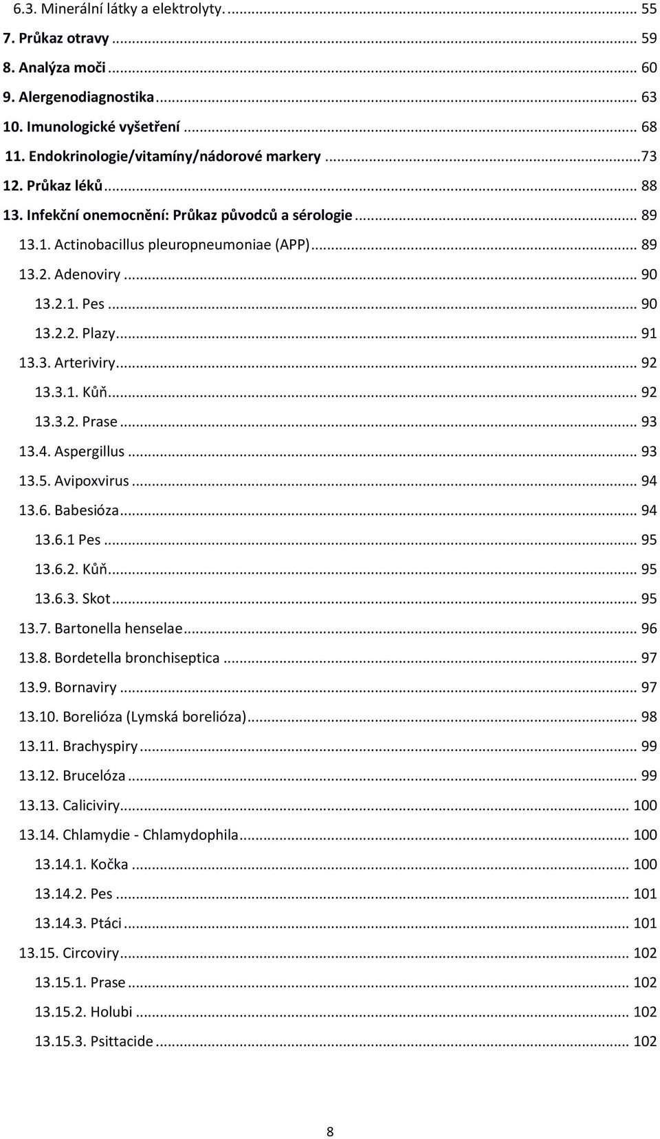 .. 92 13.3.1. Kůň... 92 13.3.2. Prase... 93 13.4. Aspergillus... 93 13.5. Avipoxvirus... 94 13.6. Babesióza... 94 13.6.1 Pes... 95 13.6.2. Kůň... 95 13.6.3. Skot... 95 13.7. Bartonella henselae.