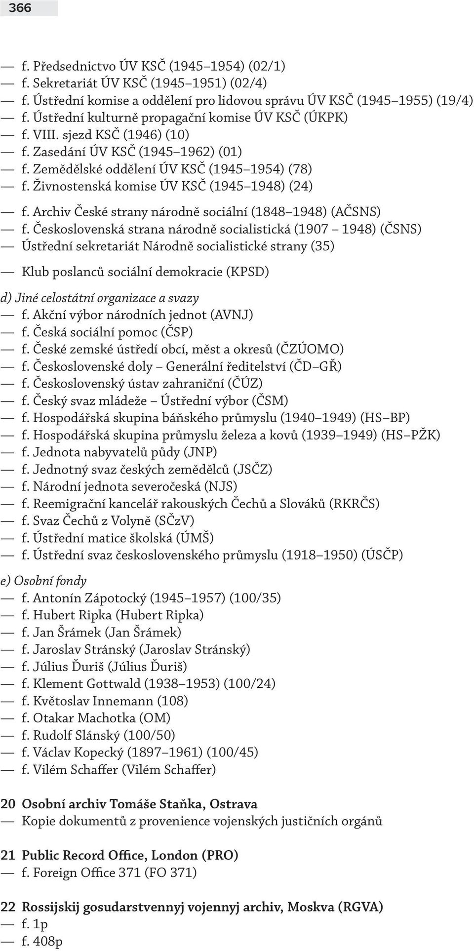 Živnostenská komise ÚV KSČ (1945 1948) (24) f. Archiv České strany národně sociální (1848 1948) (AČSNS) f.