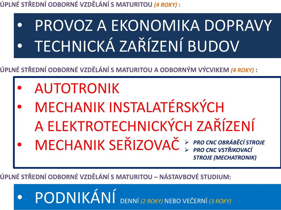 A ELEKTROTECHNICKÝCH ZAŘÍZENÍ MECHANIK SEŘIZOVAČ PRO CNC OBRÁBĚCÍ STROJE PRO CNC VSTŘIKOVACÍ STROJE