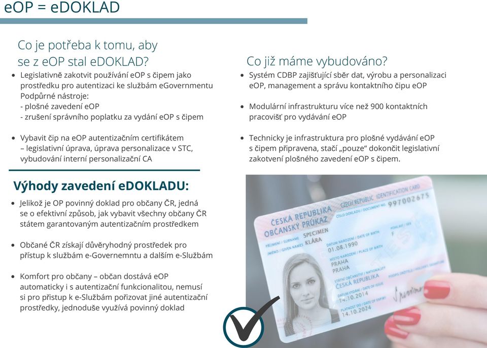 čip na eop autentizačním certifikátem legislativní úprava, úprava personalizace v STC, vybudování interní personalizační CA Co již máme vybudováno?