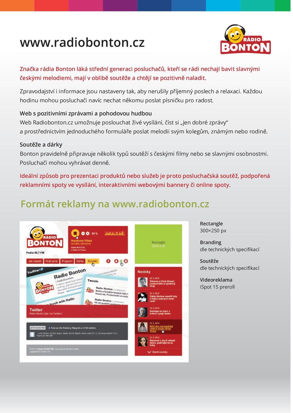 Web s pozitivními zprávami a pohodovou hudbou Web Radiobonton.