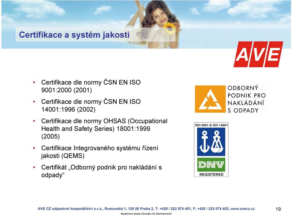 (Occupational Health and Safety Series) 18001:1999 (2005) Certifikace