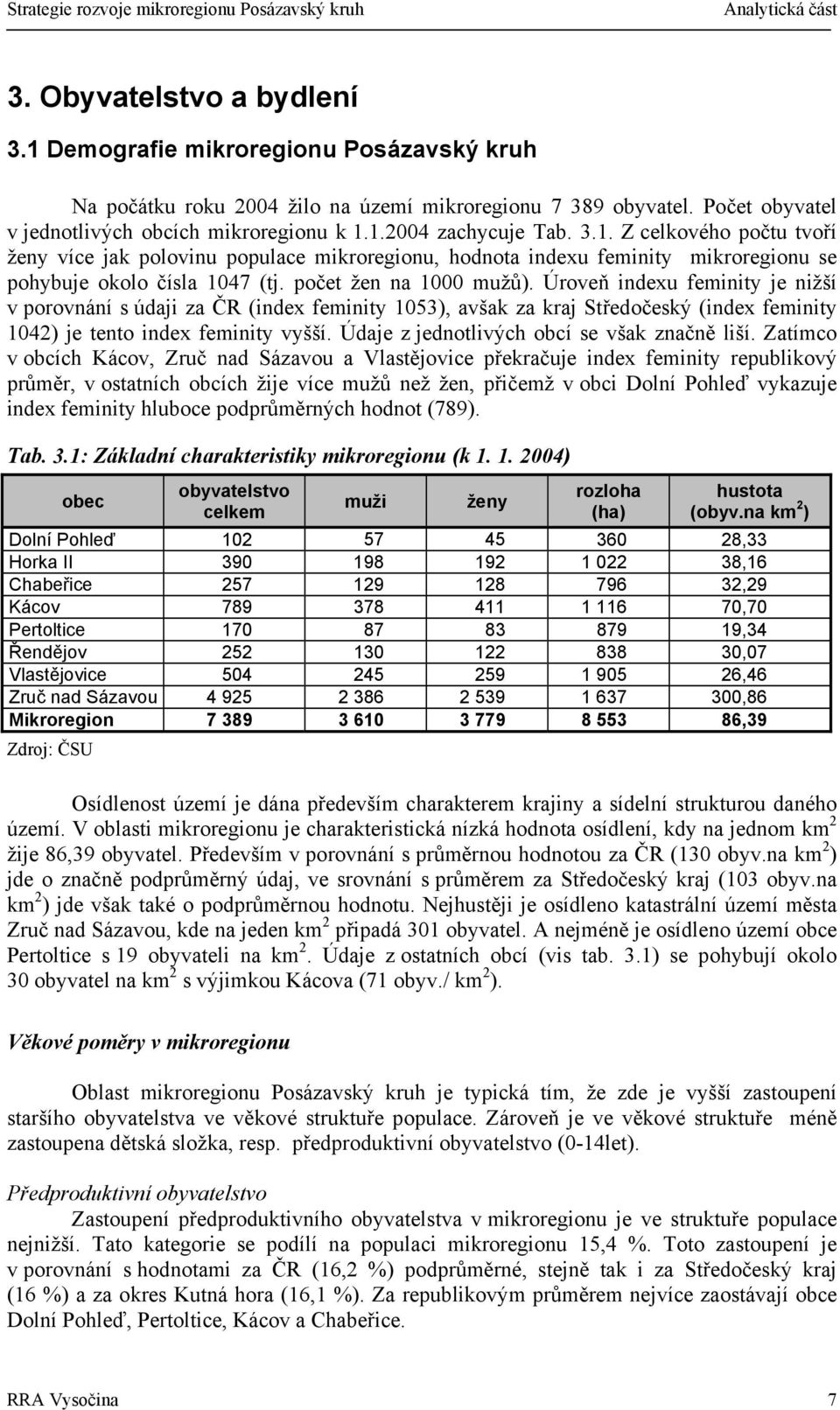 Úroveň indexu feminity je nižší v porovnání s údaji za ČR (index feminity 1053), avšak za kraj Středočeský (index feminity 1042) je tento index feminity vyšší.