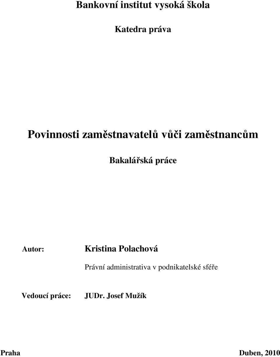 Kristina Polachová Právní administrativa v podnikatelské