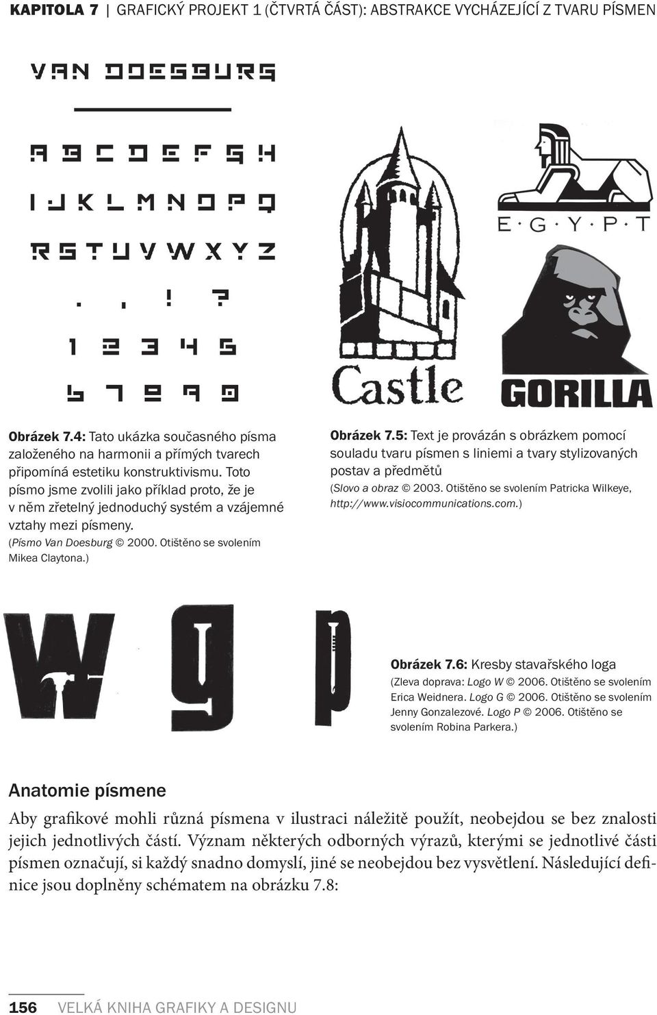 5: Text je provázán s obrázkem pomocí souladu tvaru písmen s liniemi a tvary stylizovaných postav a předmětů (Slovo a obraz 2003. Otištěno se svolením Patricka Wilkeye, http://www.visiocommunications.