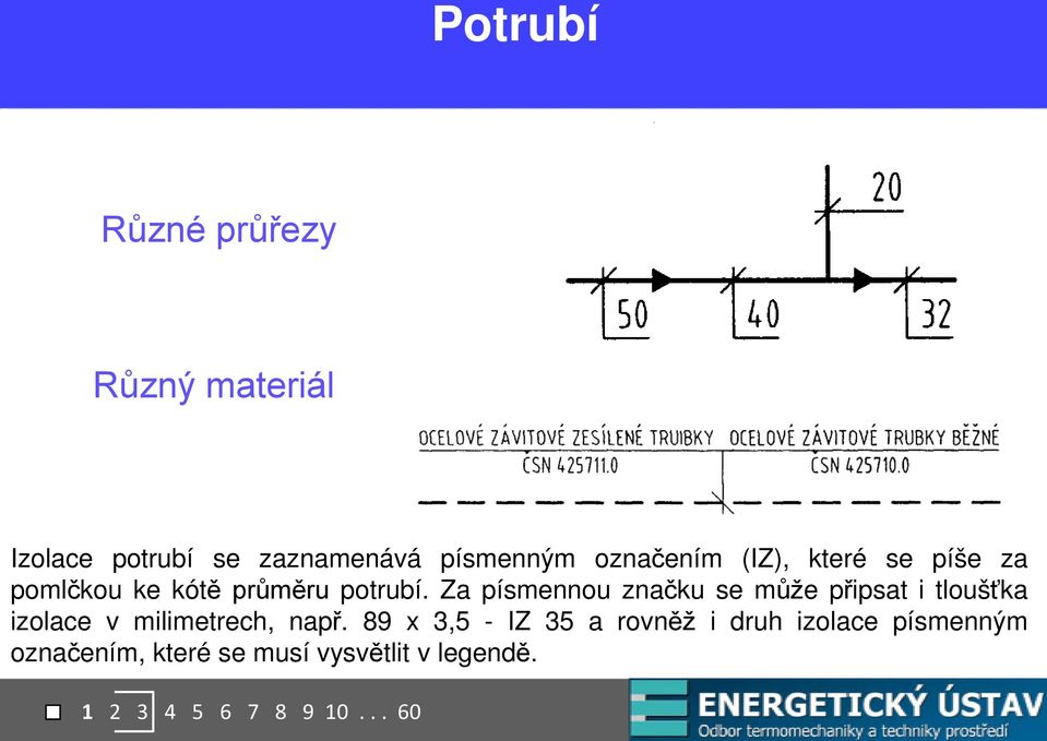 Za písmennou značku se může připsat i tloušťka izolace v milimetrech, např.