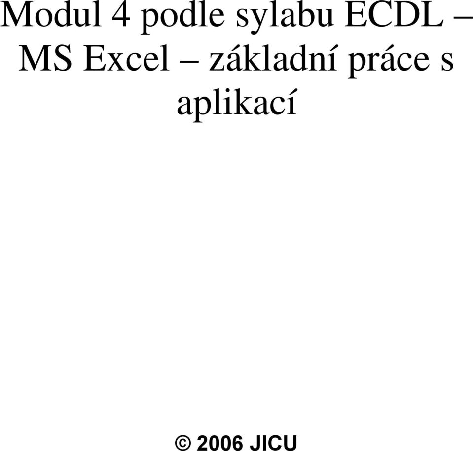 Excel základní