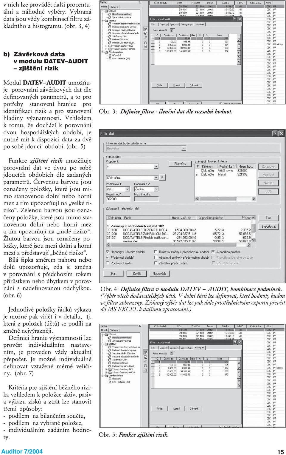 a pro stanovení hladiny významnosti. Vzhledem k tomu, že dochází k porovnání dvou hospodářských období, je nutné mít k dispozici data za dvě po sobě jdoucí období. (obr.