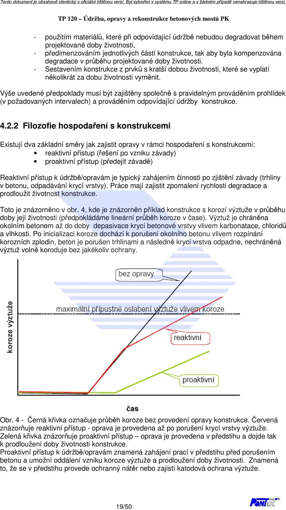 Výše uvedené předpoklady musí být zajištěny společně s pravidelným prováděním prohlídek (v požadovaných intervalech) a prováděním odpovídající údržby konstrukce. 4.2.