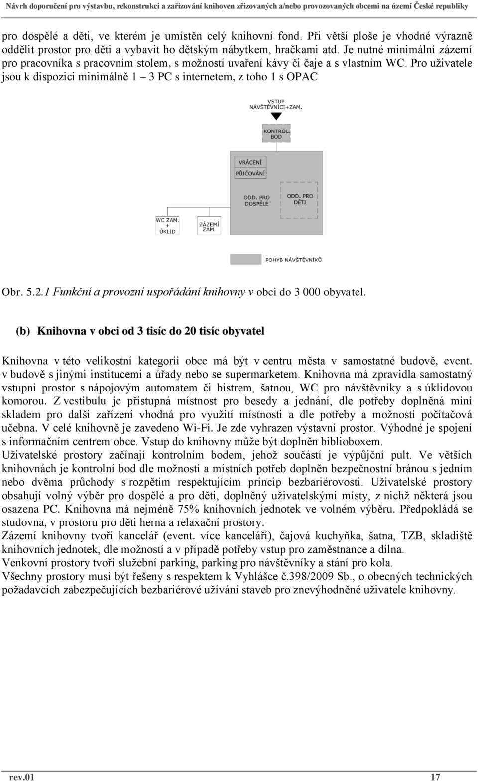 1 Funkční a provozní uspořádání knihovny v obci do 3 000 obyvatel.