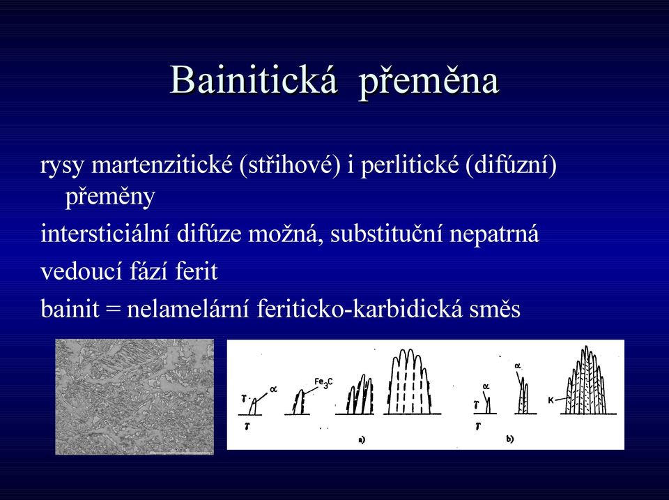 difúze možná, substituční nepatrná vedoucí fází