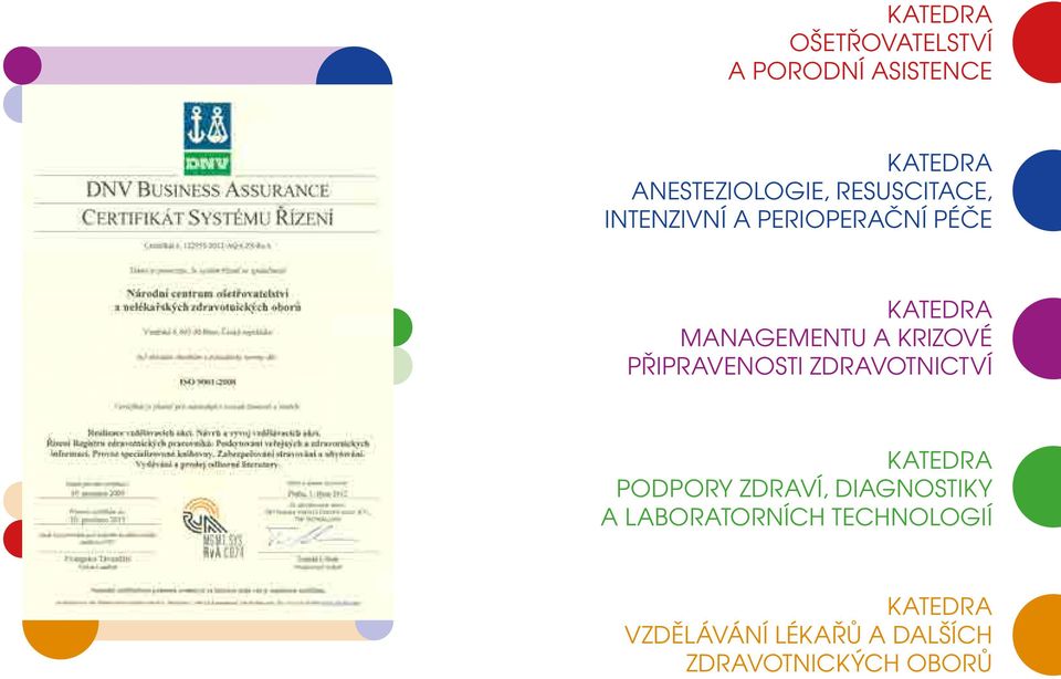 PŘIPRAVENOSTI ZDRAVOTNICTVÍ KATEDRA PODPORY ZDRAVÍ, DIAGNOSTIKY A