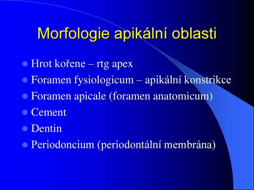 konstrikce Foramen apicale (foramen