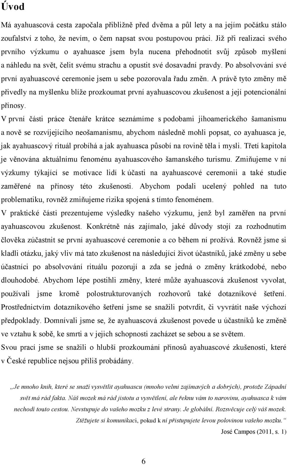 Po absolvování své první ayahuascové ceremonie jsem u sebe pozorovala řadu změn. A právě tyto změny mě přivedly na myšlenku blíže prozkoumat první ayahuascovou zkušenost a její potencionální přínosy.