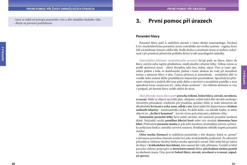 mozkolebečnímu poranění, úrazu centrálního nervového systému - orgánu, který řídí a koordinuje činnost celého těla.