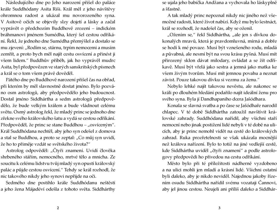 Řekl, že jednoho dne Sumédha přemýšlel a dostalo se mu zjevení: Rodím se, stárnu, trpím nemocemi a musím zemřít, a proto bych měl najít cestu osvícení a přinést ji všem lidem.