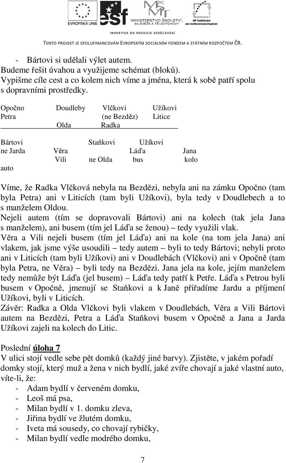 zámku Opočno (tam byla Petra) ani v Liticích (tam byli Užíkovi), byla tedy v Doudlebech a to s manželem Oldou.