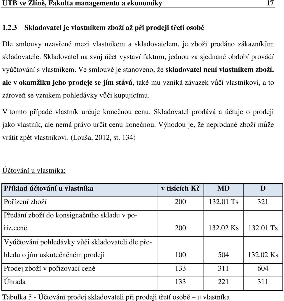 Skladovatel na svůj účet vystaví fakturu, jednou za sjednané období provádí vyúčtování s vlastníkem.