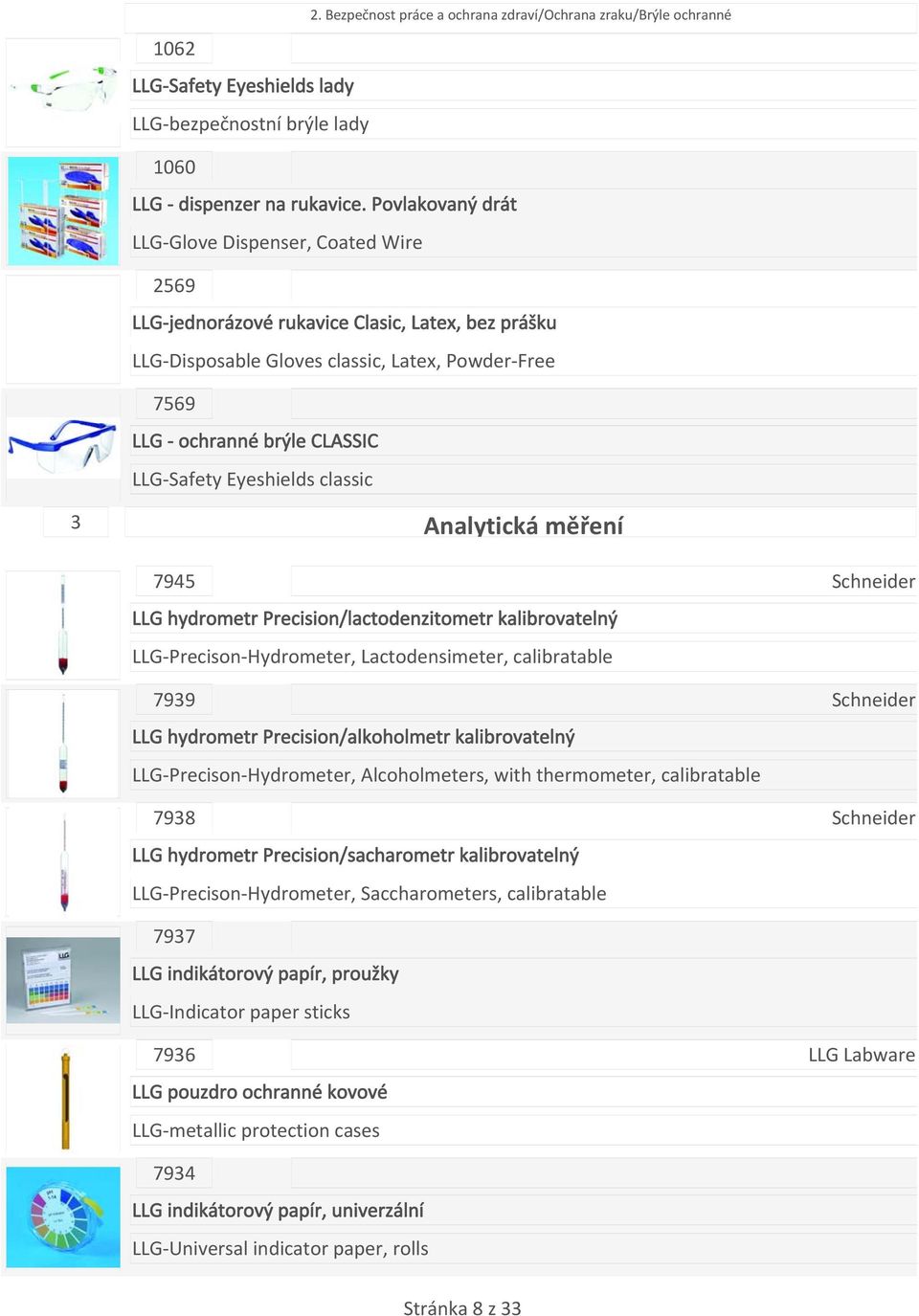 Eyeshields classic 3 Analytická měření 7945 LLG hydrometr Precision/lactodenzitometr kalibrovatelný LLG Precison Hydrometer, Lactodensimeter, calibratable 7939 LLG hydrometr Precision/alkoholmetr