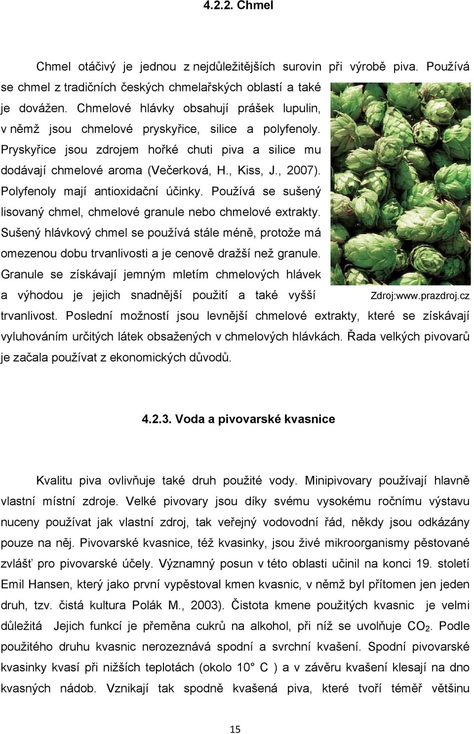 , 2007). Polyfenoly mají antioxidační účinky. Používá se sušený lisovaný chmel, chmelové granule nebo chmelové extrakty.