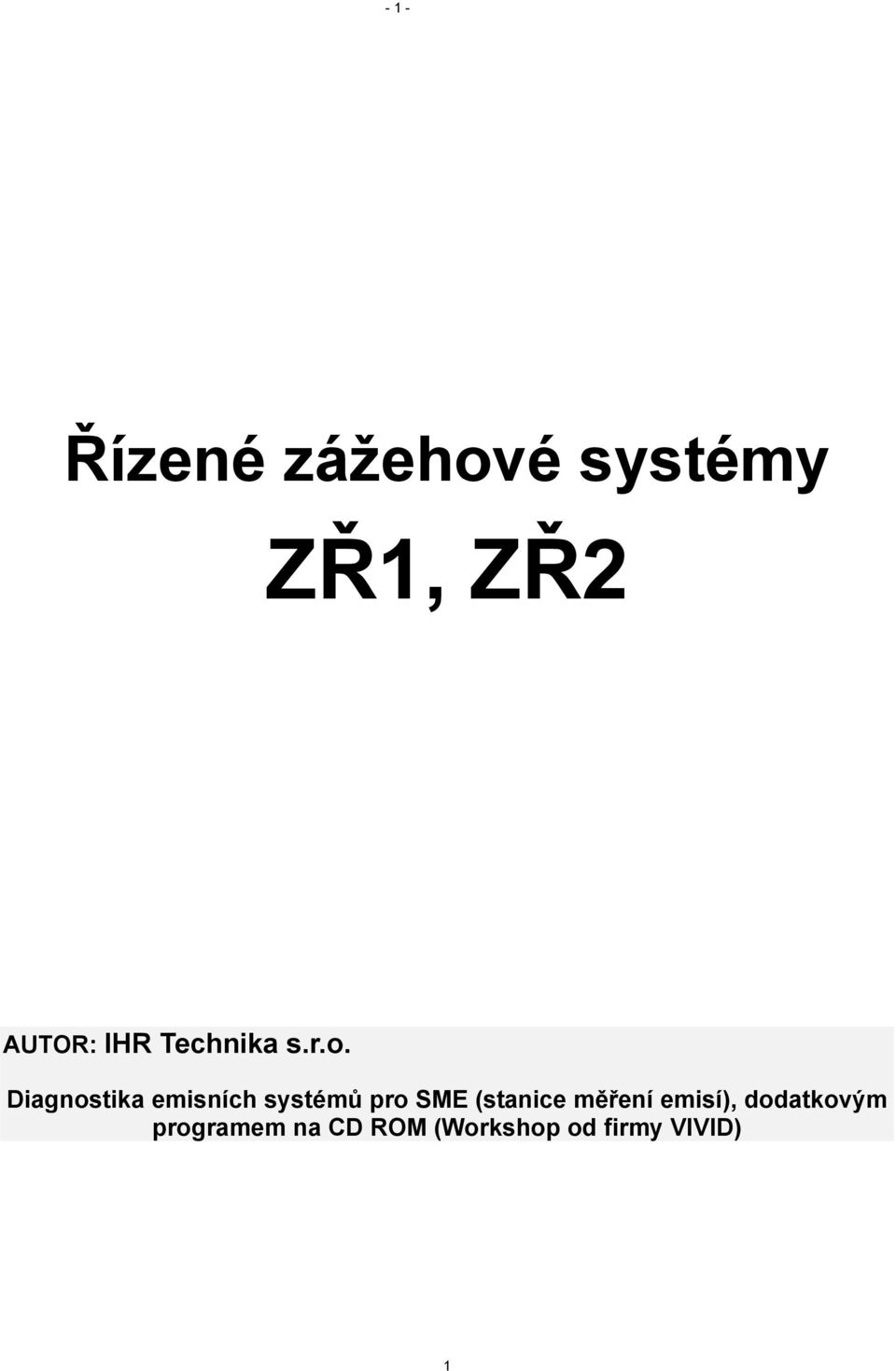 Diagnostika emisních systémů pro SME (stanice