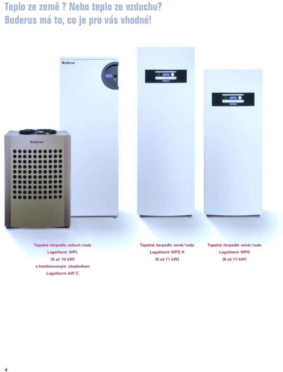 Tepelné čerpadlo vzduch/voda Logatherm WPL (6 až 10 kw) s kombinovaným