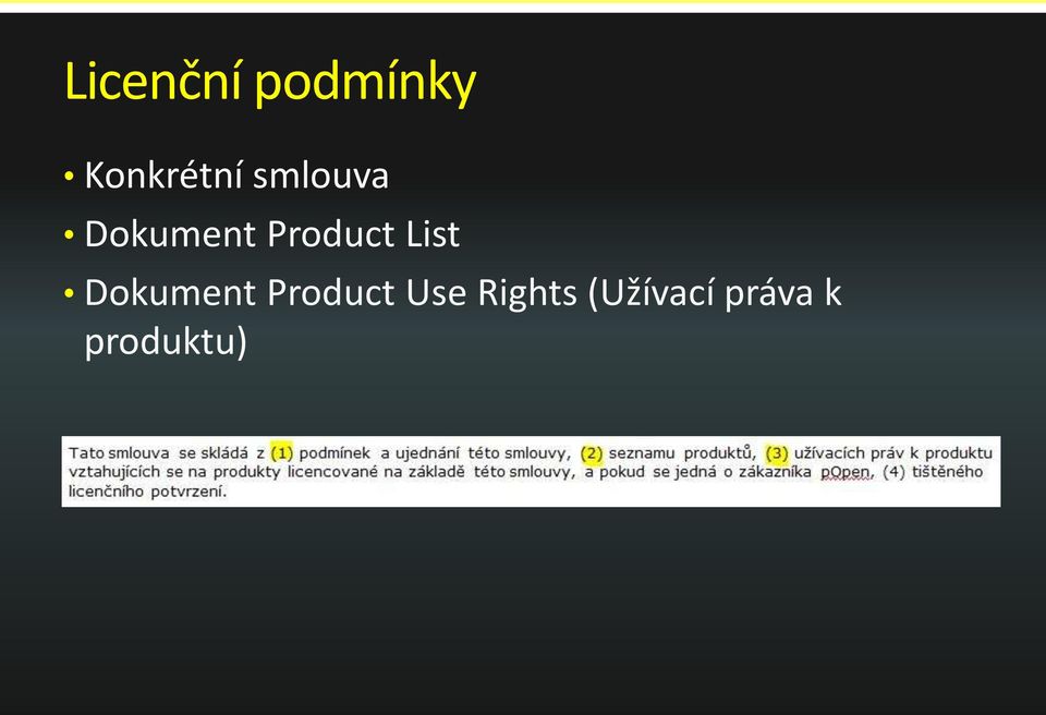 List Dokument Product Use