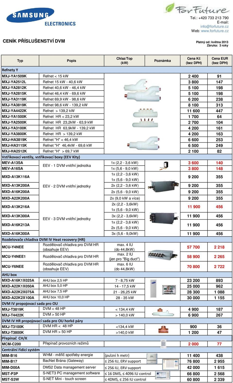 69,6 kw 5 100 198 MXJ-YA3119K Refnet 69,9 kw - 98,6 kw 6 200 238 MXJ-YA3819K Refnet 98,6 kw - 139,2 kw 8 100 313 MXJ-YA4422K Refnet > 139,2 kw 11 600 447 MXJ-YA1500K Refnet HR < 23,2 kw 1 700 64