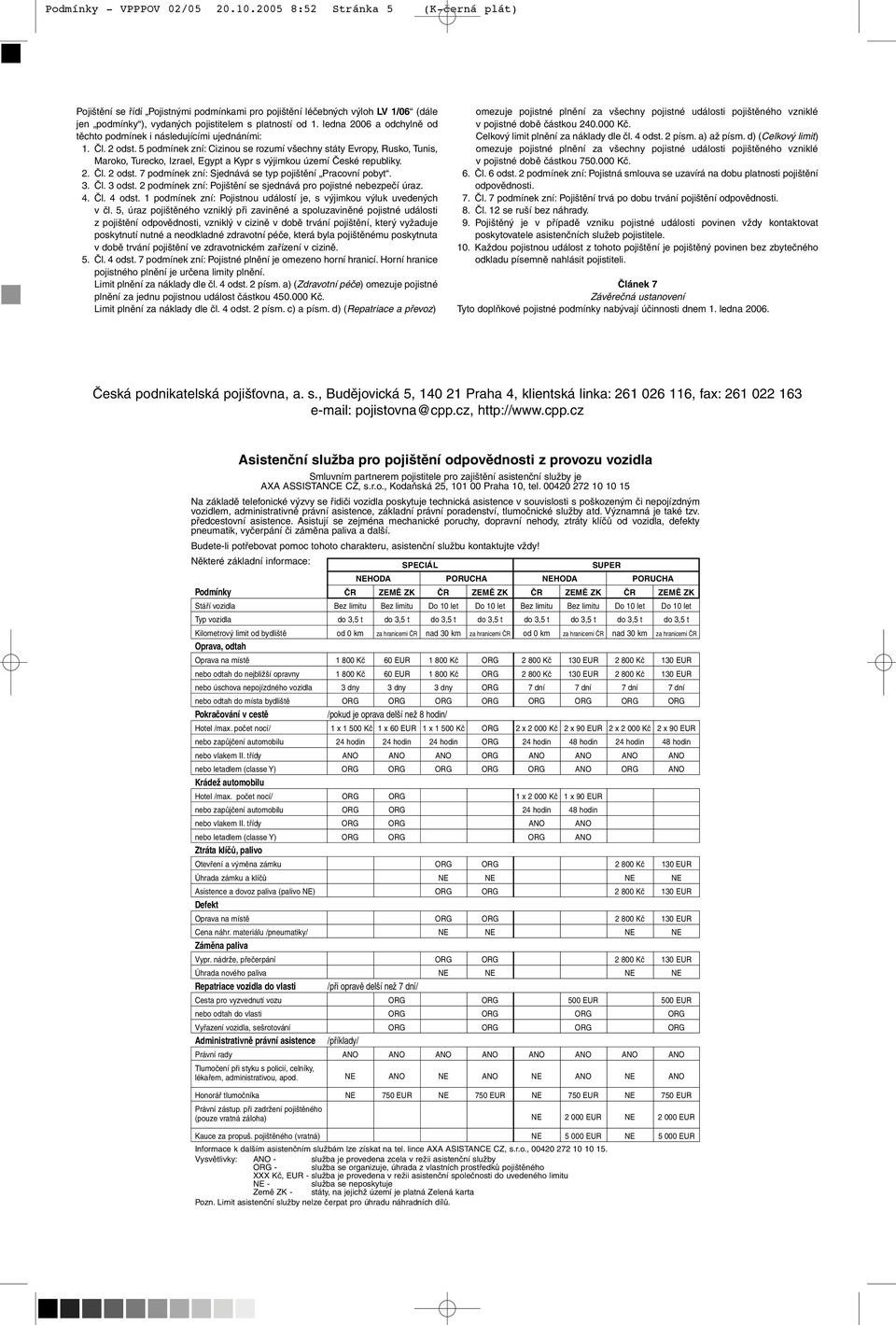 5 podmínek zní: Cizinou se rozumí všechny státy Evropy, Rusko, Tunis, Maroko, Turecko, Izrael, Egypt a Kypr s výjimkou území České republiky. 2. Čl. 2 odst.