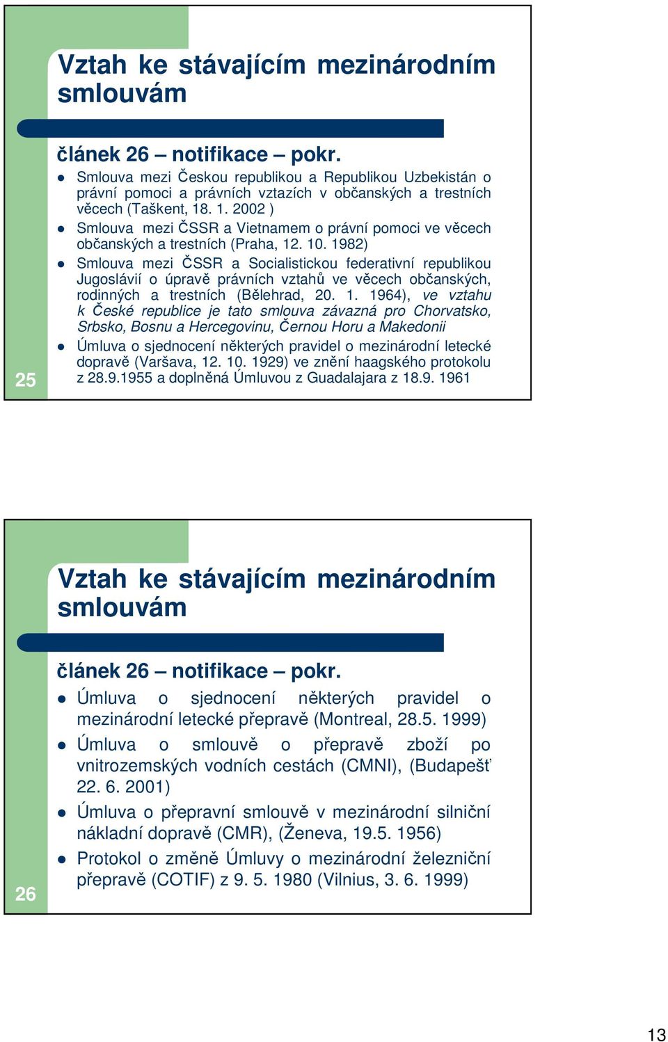 . 1. 2002 ) Smlouva mezi ČSSR a Vietnamem o právní pomoci ve věcech občanských a trestních (Praha, 12. 10.