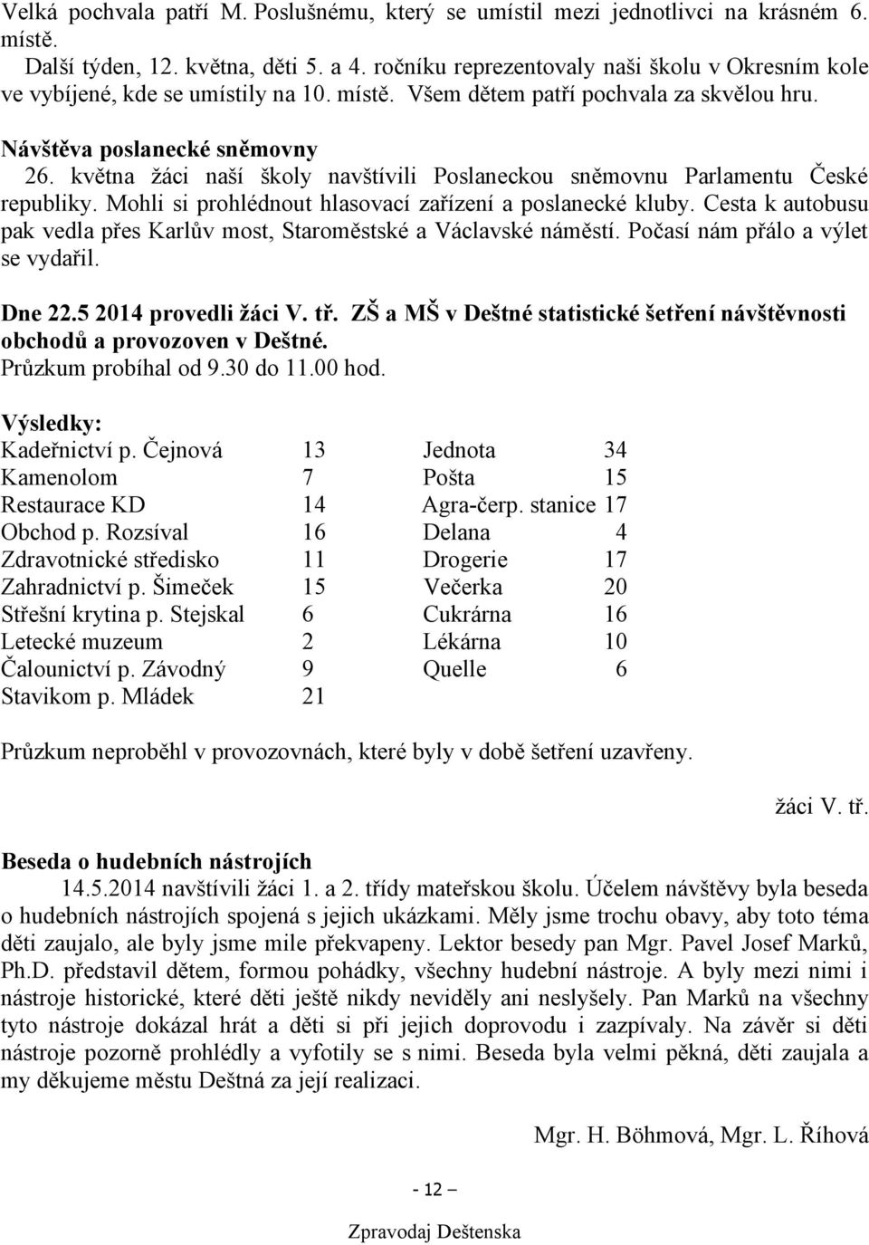 května žáci naší školy navštívili Poslaneckou sněmovnu Parlamentu České republiky. Mohli si prohlédnout hlasovací zařízení a poslanecké kluby.