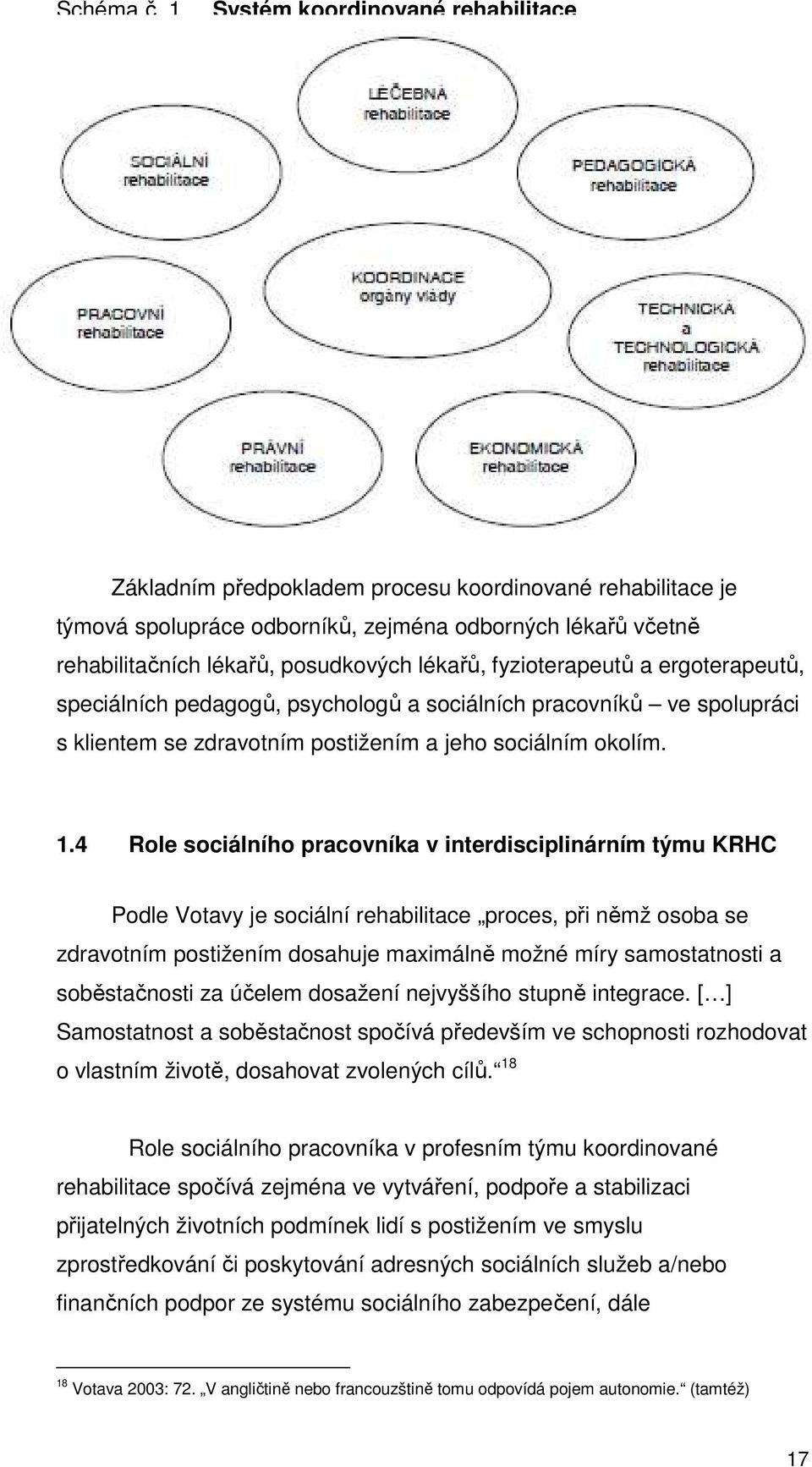 odborných lékařů včetně rehabilitačních lékařů, posudkových lékařů, fyzioterapeutů a ergoterapeutů, speciálních pedagogů, psychologů a sociálních pracovníků ve spolupráci s klientem se zdravotním