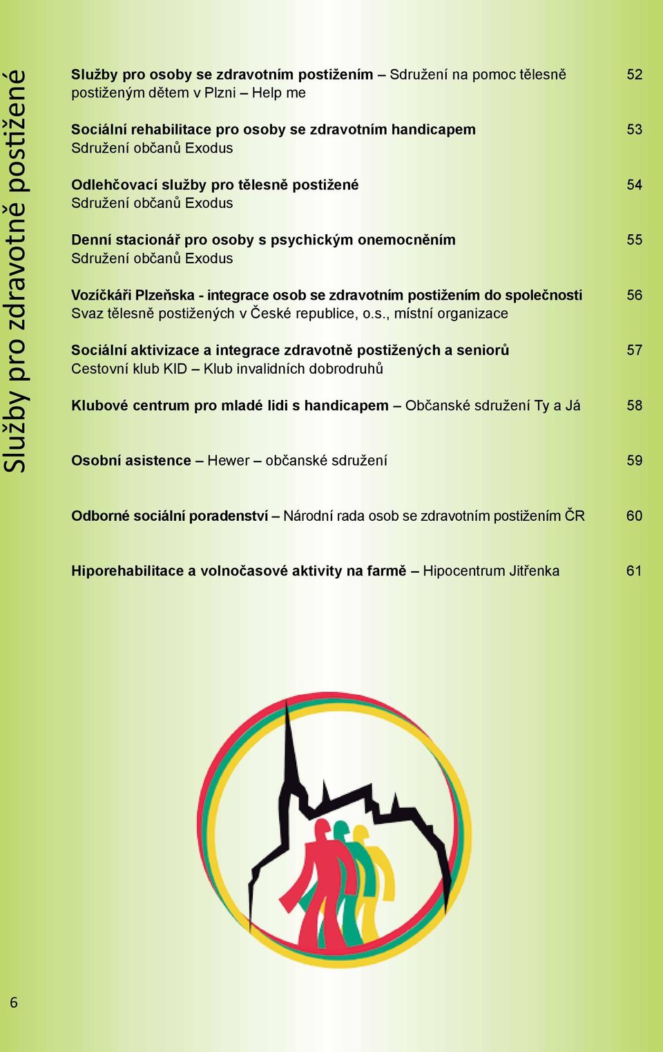 osob se zdravotním postižením do společnosti 56 Svaz tělesně postižených v České republice, o.s., místní organizace Sociální aktivizace a integrace zdravotně postižených a seniorů 57 Cestovní klub