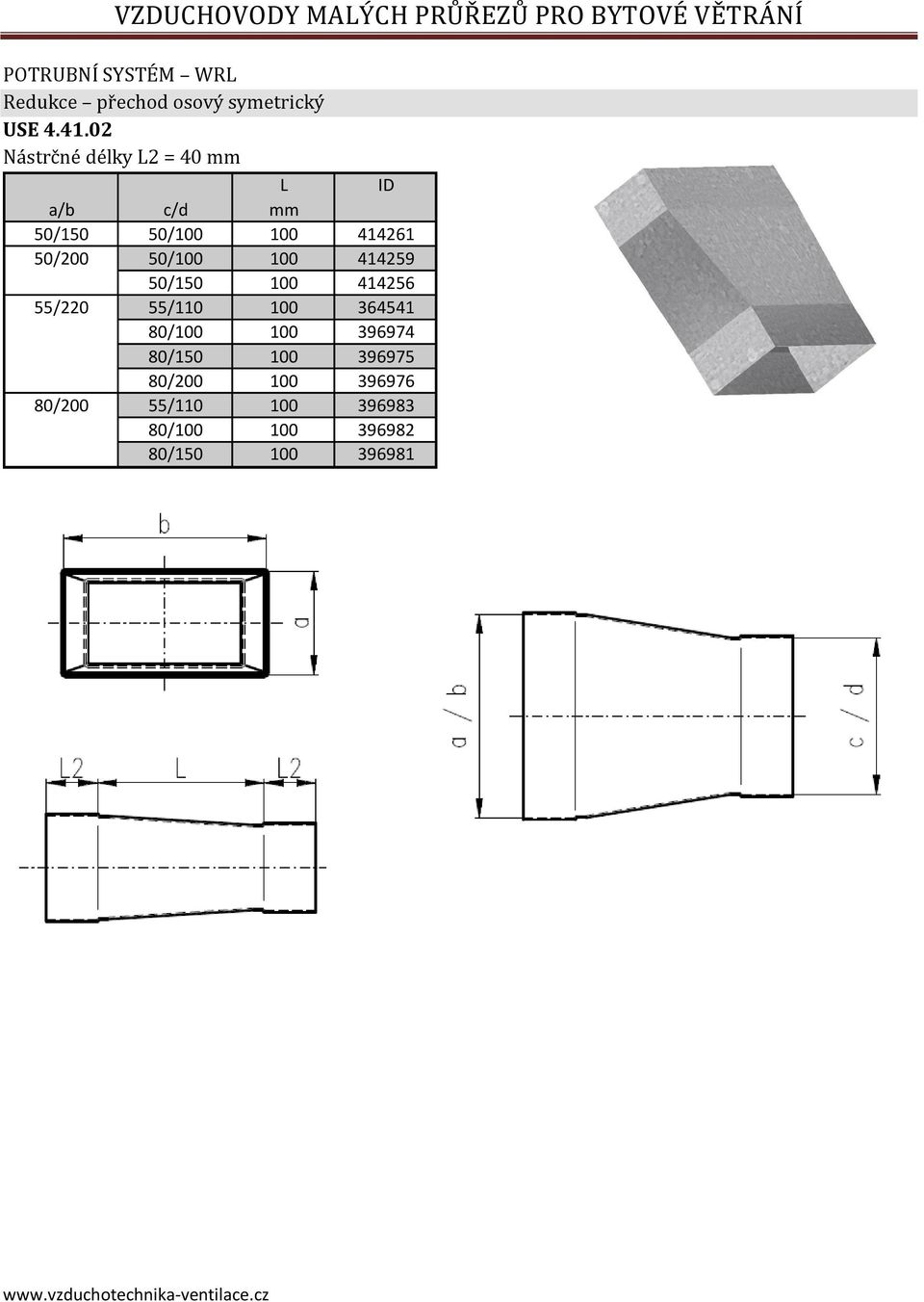 414259 50/150 100 414256 55/220 55/110 100 364541 80/100 100