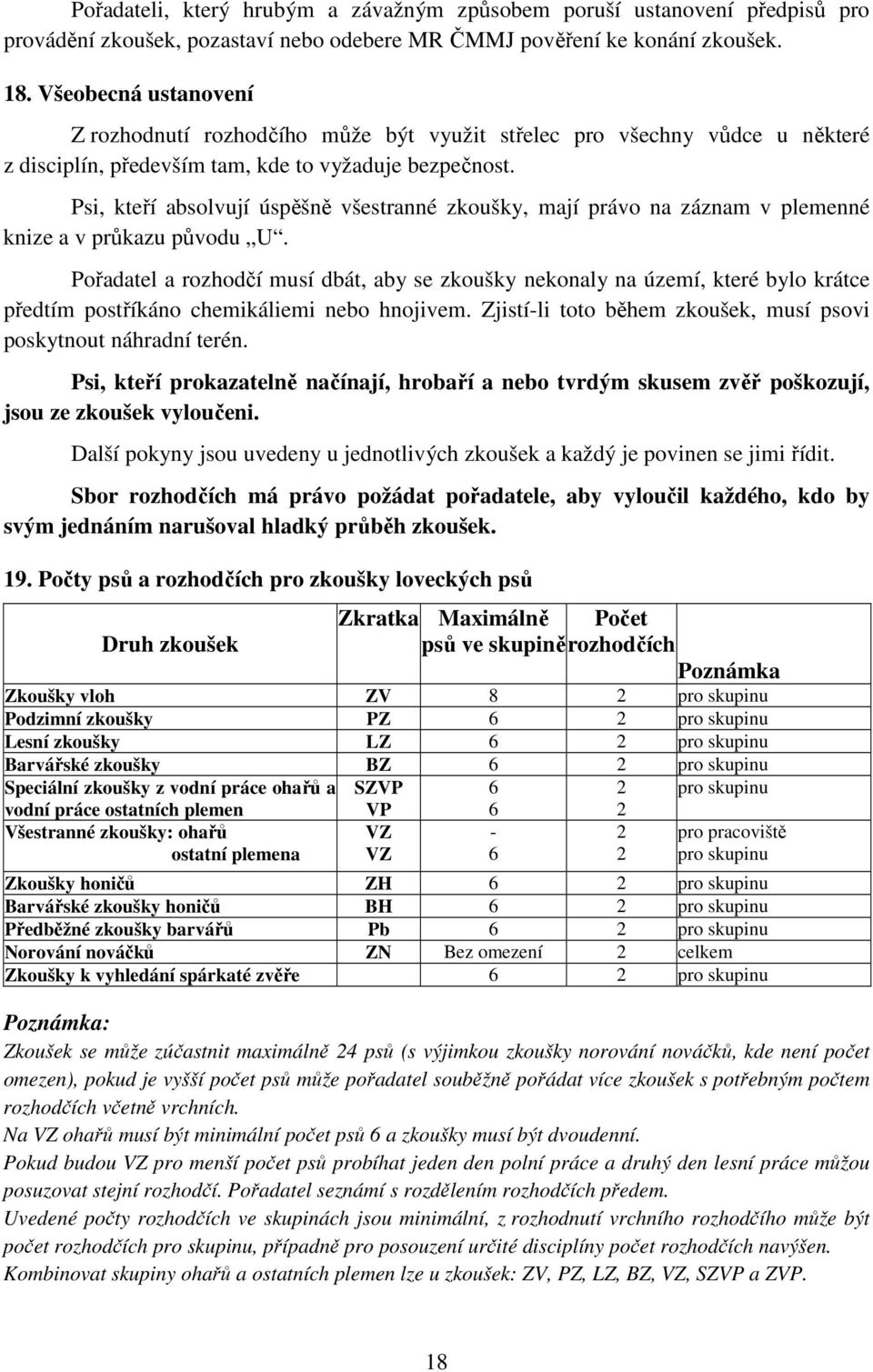 Psi, kteří absolvují úspěšně všestranné zkoušky, mají právo na záznam v plemenné knize a v průkazu původu U.