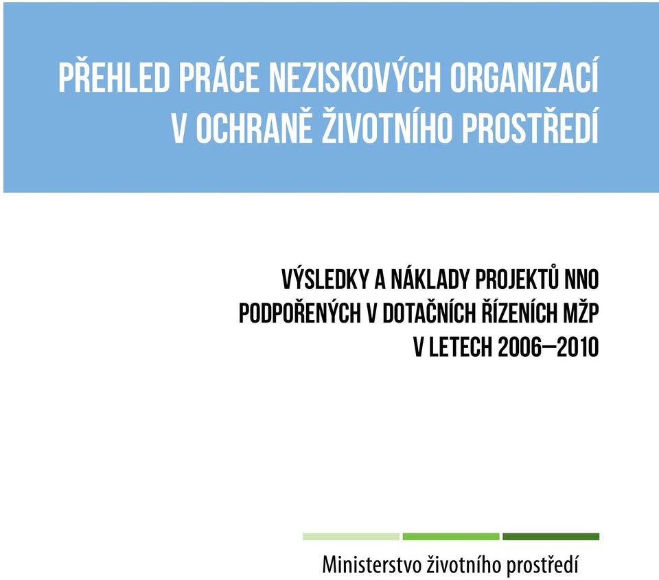 NÁKLADY PROJEKTŮ NNO PODPOŘENÝCH V