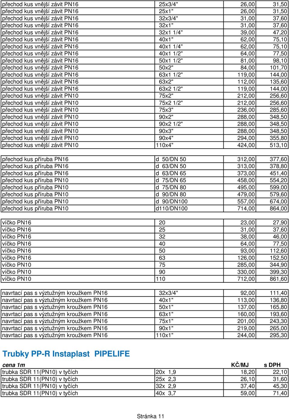 77,50 přechod kus vnější závit PN16 50x1 1/2" 81,00 98,10 přechod kus vnější závit PN16 50x2" 84,00 101,70 přechod kus vnější závit PN16 63x1 1/2" 119,00 144,00 přechod kus vnější závit PN16 63x2"